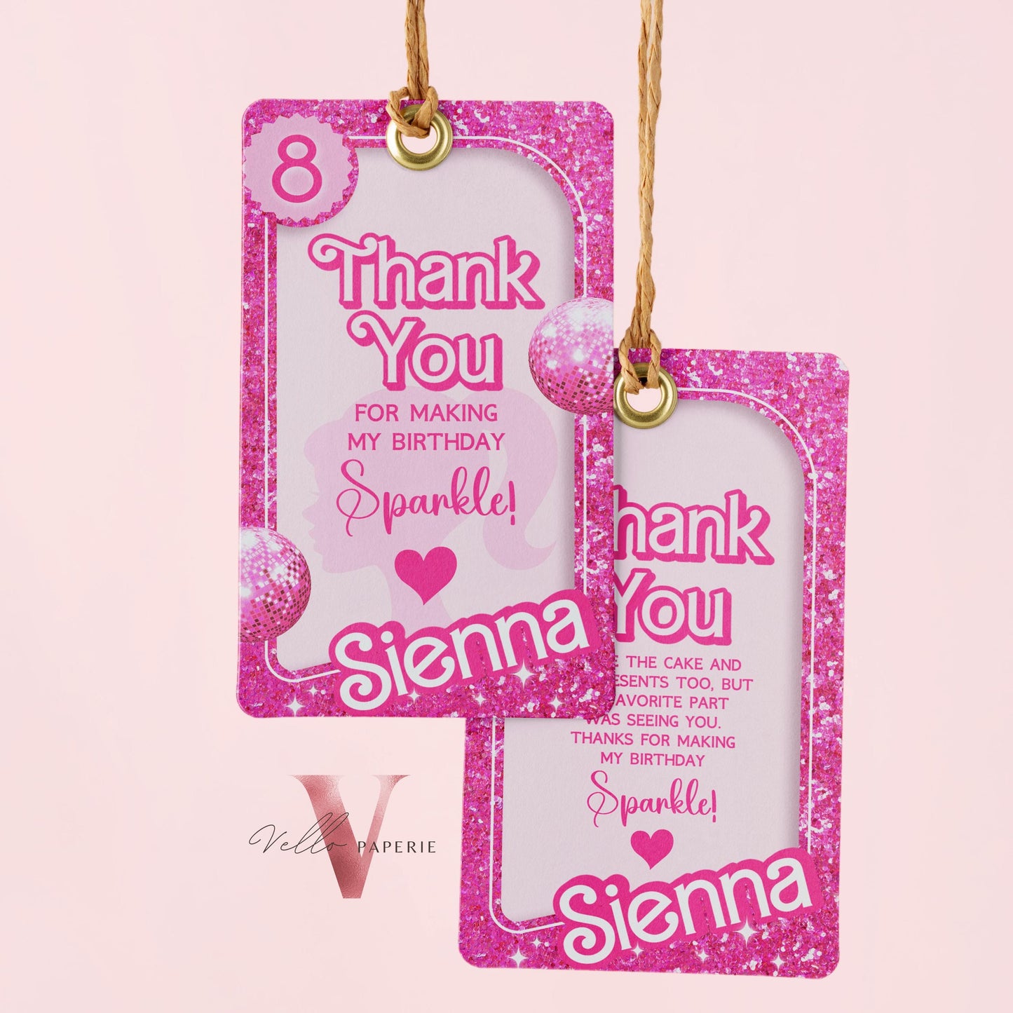 Glam Pink Sparkle Fashion Doll Box Birthday Invitation | Disco Ball Pink Doll Glitter Come On Lets Go Party Invite Instant Template