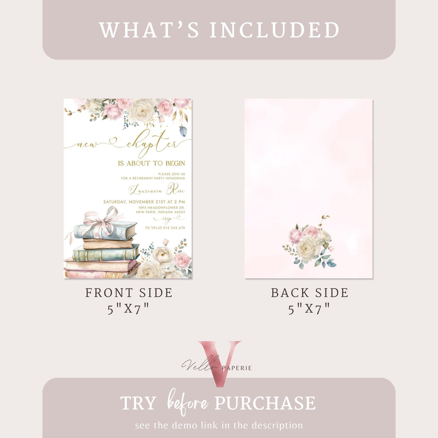 Storybook Retirement Party Invitation | New Chapter is About to Begin Book Retire Celebration Invite | Modern Gold Retirement Party