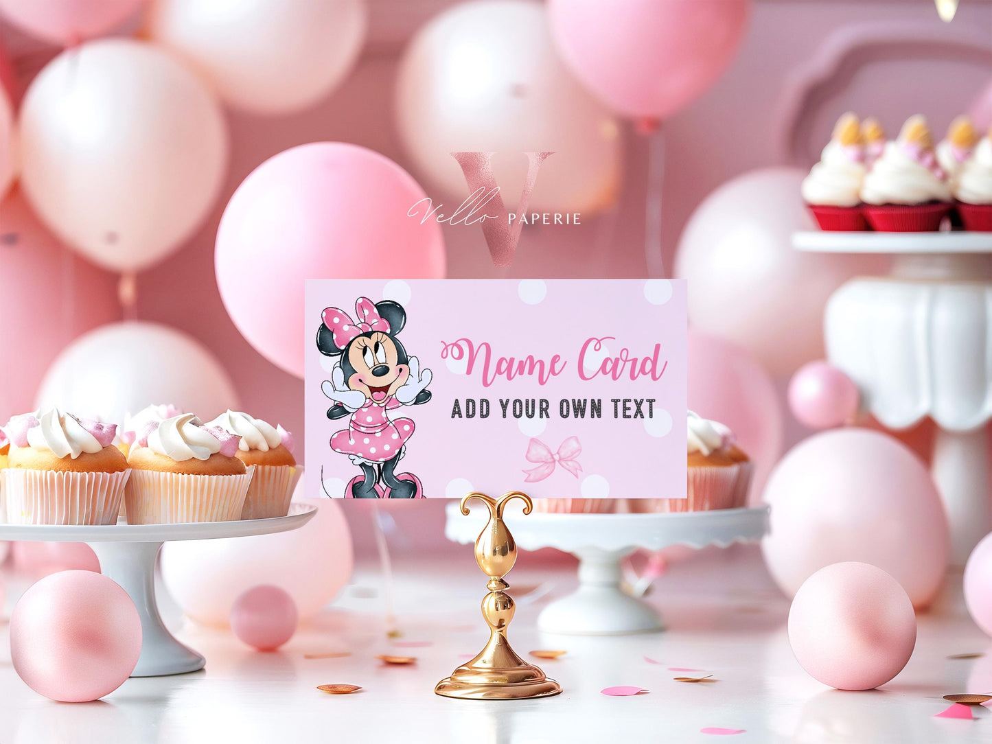 Editable Any Age Minnie Mouse Birthday Table Sign SET | Light Pink Polkadot Minnie Party Decor Sign | Kid Minnie Pink Birthday Sign MMB01