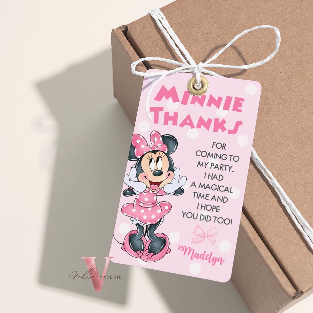Editable Any Age Minnie Mouse Birthday Table Sign SET | Light Pink Polkadot Minnie Party Decor Sign | Kid Minnie Pink Birthday Sign MMB01