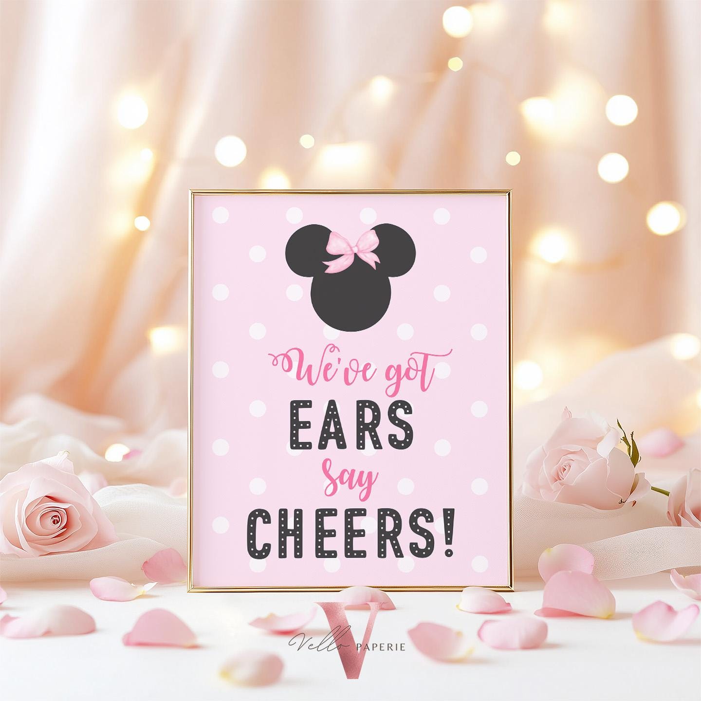 Editable Any Age Minnie Mouse Birthday Table Sign SET | Light Pink Polkadot Minnie Party Decor Sign | Kid Minnie Pink Birthday Sign MMB01