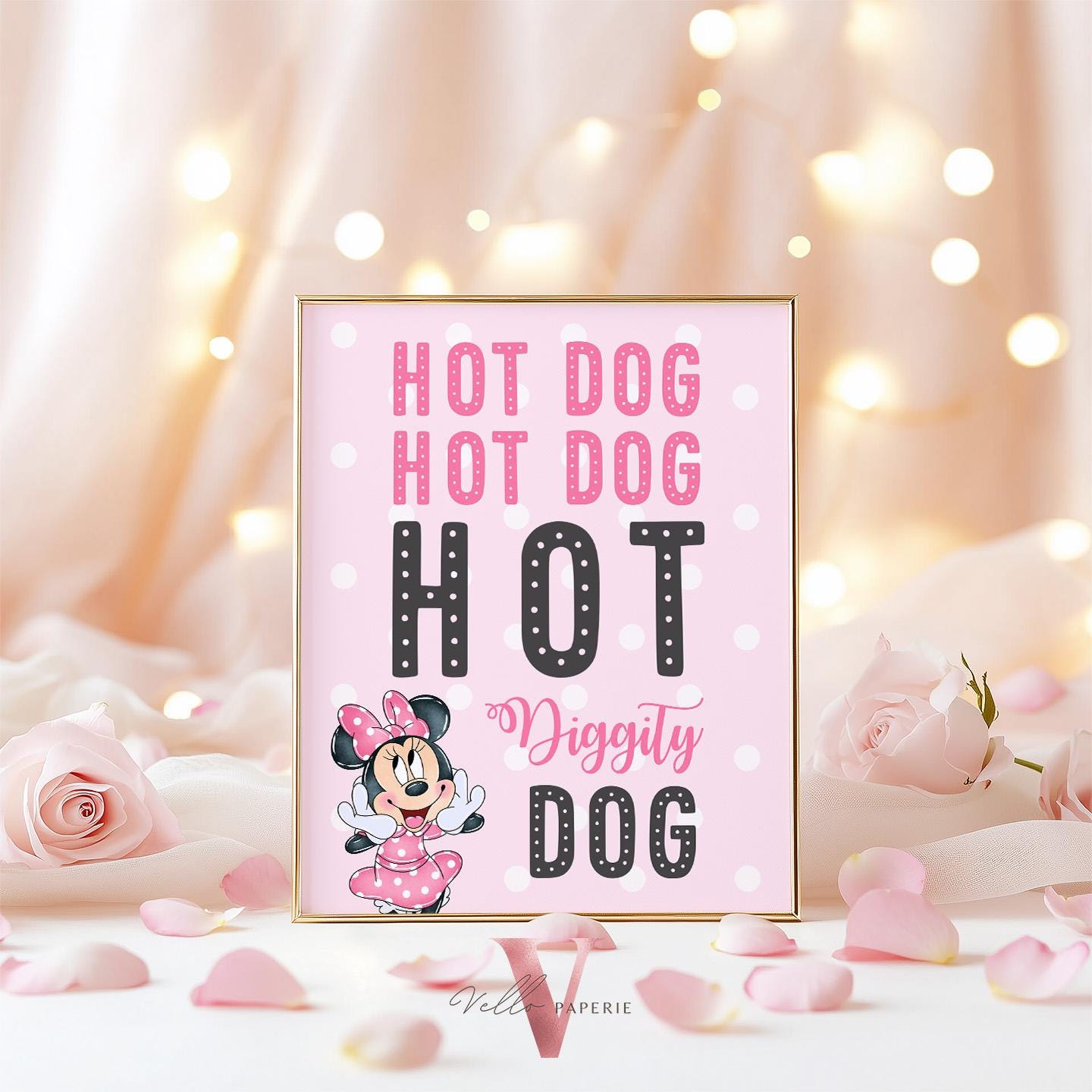 Editable Any Age Minnie Mouse Birthday Table Sign SET | Light Pink Polkadot Minnie Party Decor Sign | Kid Minnie Pink Birthday Sign MMB01