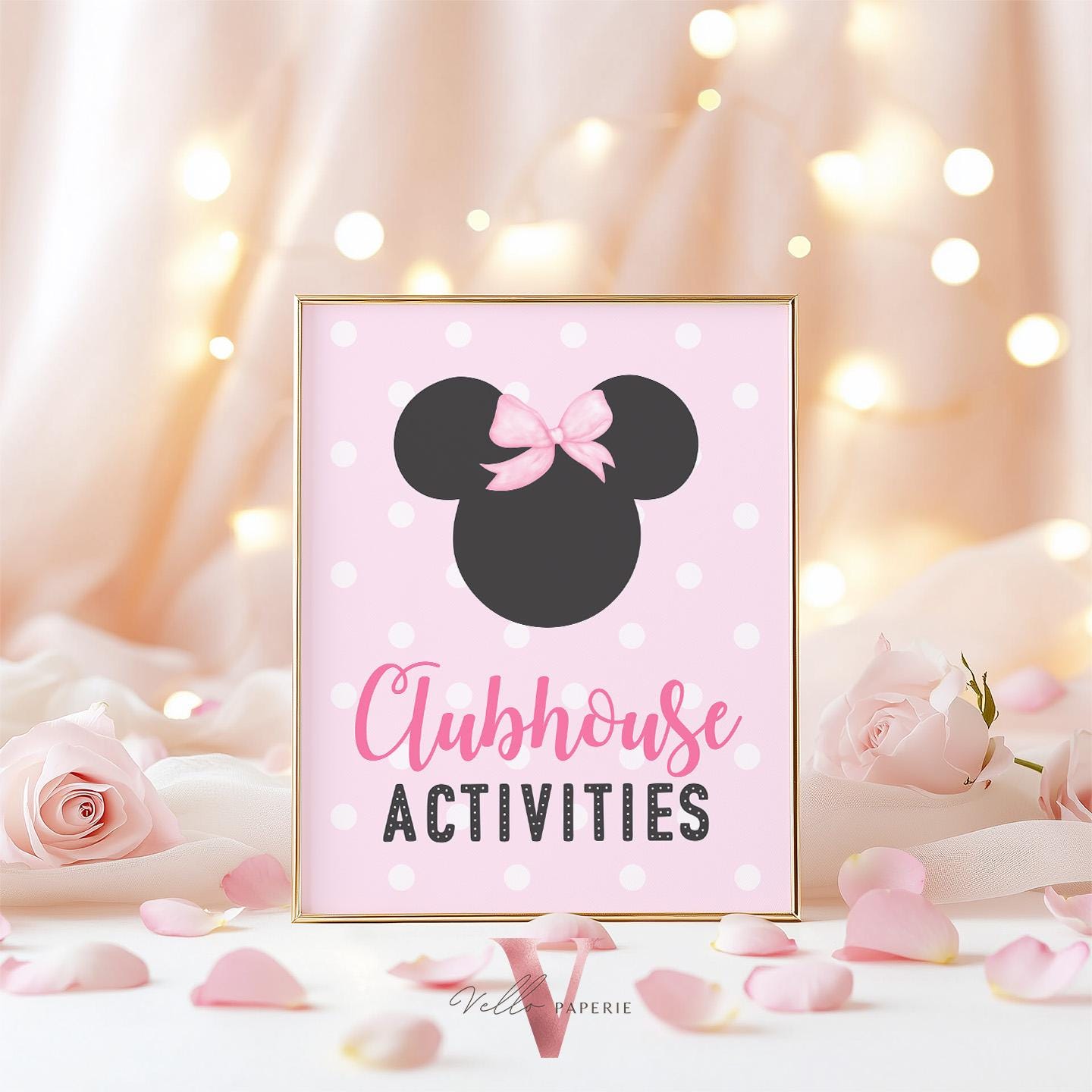 Editable Any Age Minnie Mouse Birthday Table Sign SET | Light Pink Polkadot Minnie Party Decor Sign | Kid Minnie Pink Birthday Sign MMB01