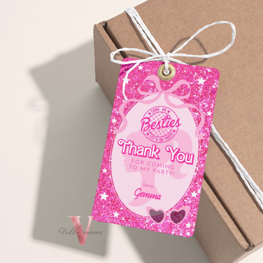Editable Fashion Pink Doll Sparkle Birthday Invitation | Pink Doll Glitter | Any Age Pink Princess Silhoutte Party Invite Instant Template