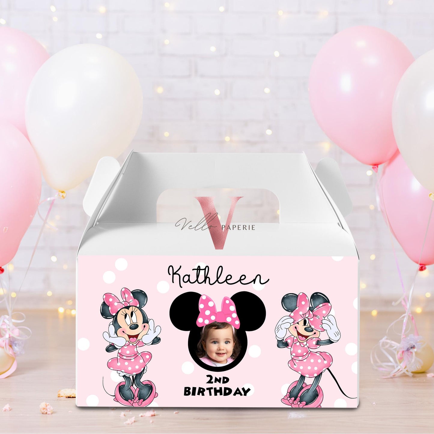 Editable Printable Any Age Minnie Mouse Birthday Party Favors | Glitter Pink Minnie Party Chip Bag, Water Bottle Label, Caprisun MMB05