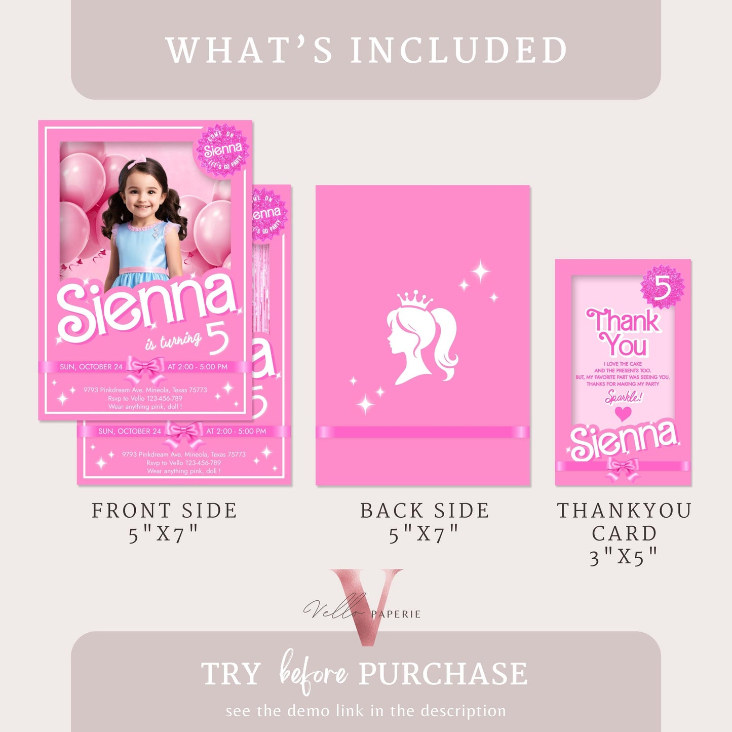 Cheers Pink Sparkle Fashion Doll Box Photo Birthday Invitation | Editable Printable Selfie Glam Pink Doll Barb Party Invite Instant Template