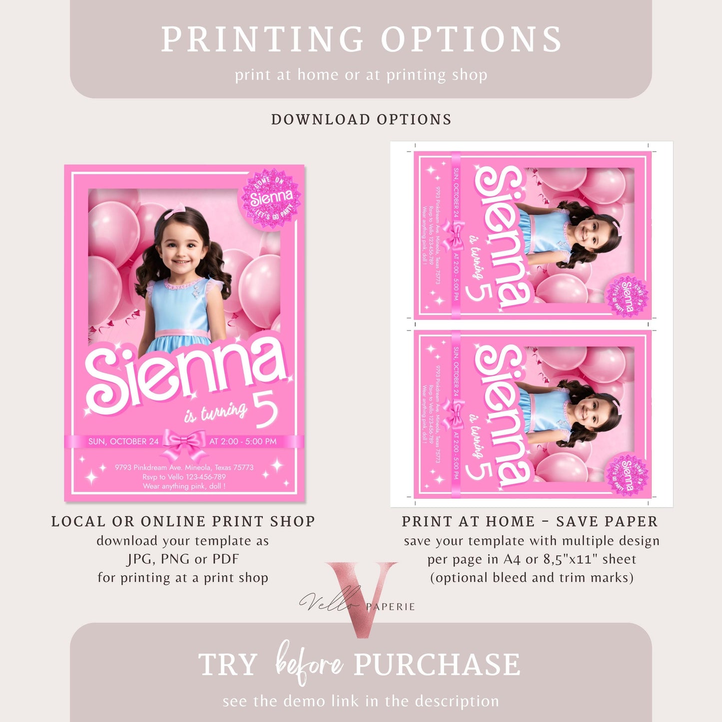 Cheers Pink Sparkle Fashion Doll Box Photo Birthday Invitation | Editable Printable Selfie Glam Pink Doll Barb Party Invite Instant Template