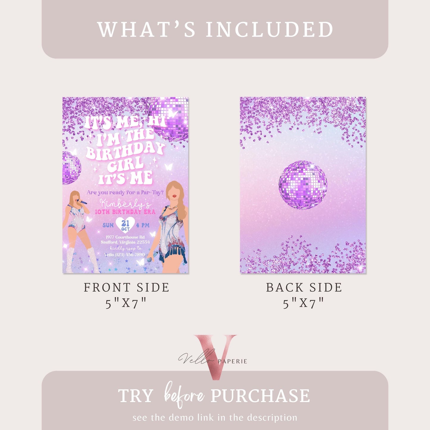 In My Birthday Era Birthday Invitation | Taylor Eras Music Birthday Invite | Swifti Custom Birthday Invite | Its Me Hi Bday Version Instant