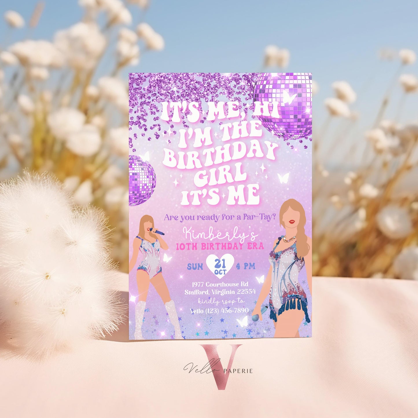 In My Birthday Era Birthday Invitation | Taylor Eras Music Birthday Invite | Swifti Custom Birthday Invite | Its Me Hi Bday Version Instant