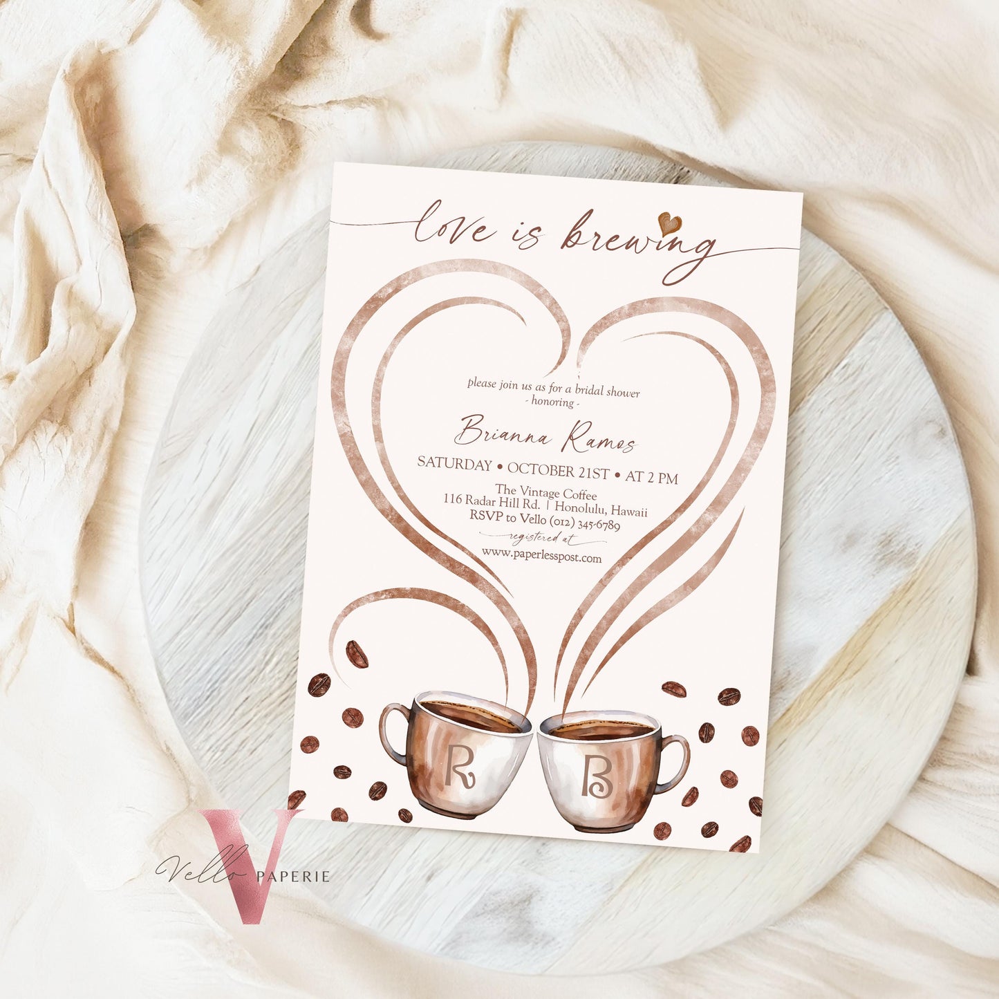 Love is Brewing Bridal Shower Invitation | Editable Coffee Bridal Shower Invite | Bridal Brunch Wedding Shower, Couple Shower, Coffee Lovers