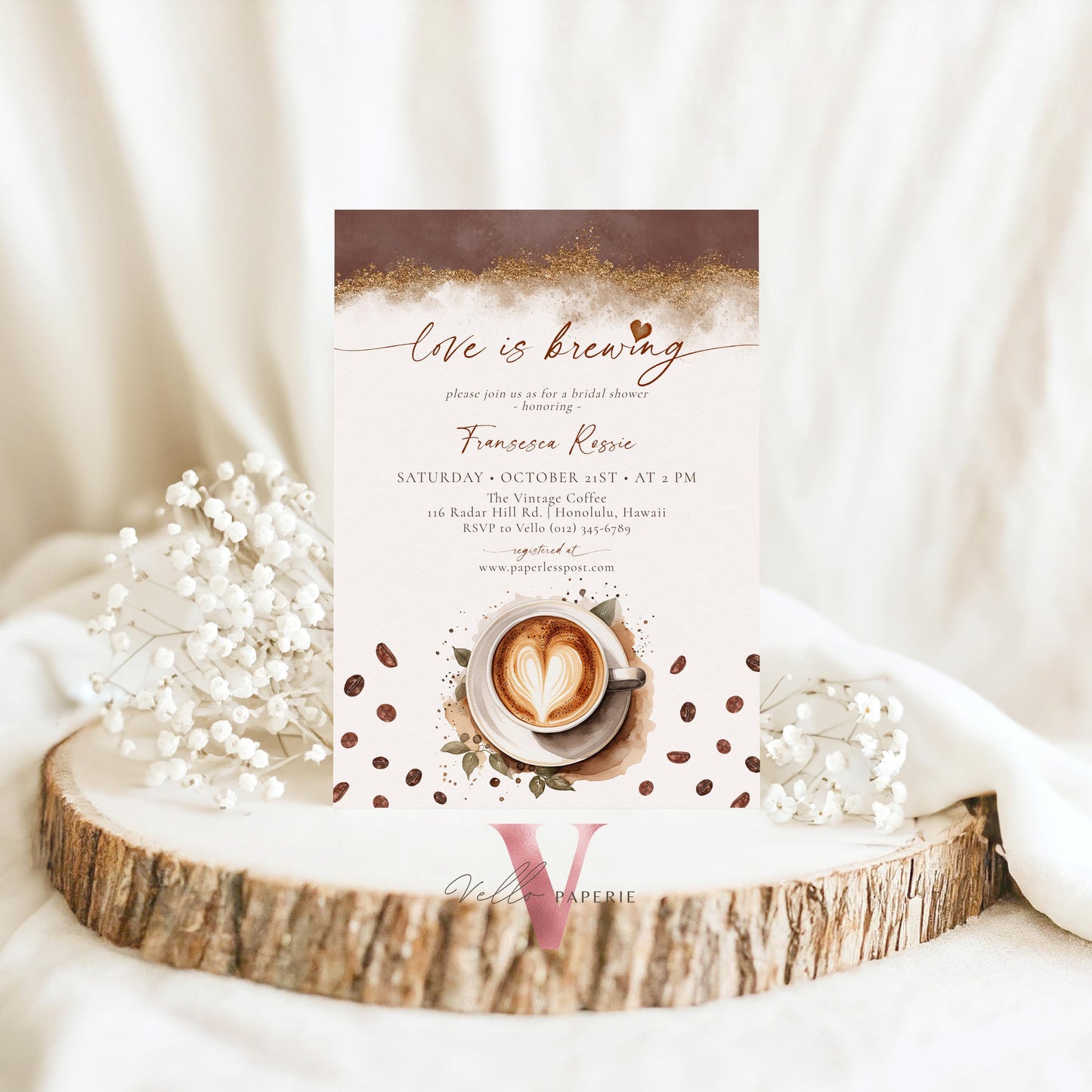 Love is Brewing Bridal Shower Invitation | Editable Coffee Bridal Shower Invite | Bridal Brunch Wedding Shower, Couple Shower, Coffee Lovers