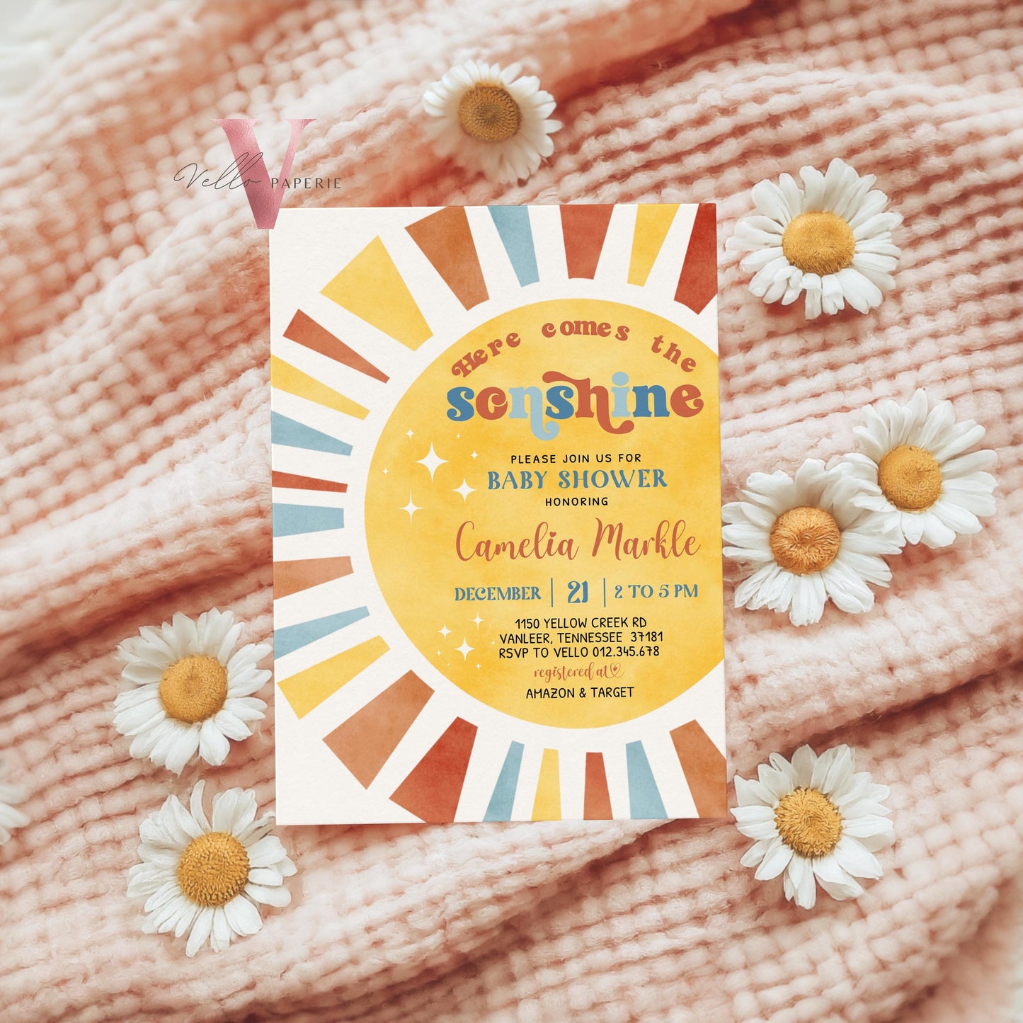 Boy Sonshine Baby Shower | Boho Sunshine Baby Shower Invitation | Retro Here Comes the Son Baby Shower Invite | Sunshine Invite Instant