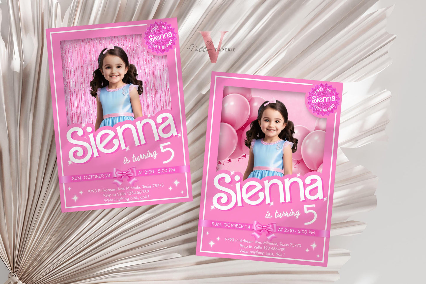 Cheers Pink Sparkle Fashion Doll Box Photo Birthday Invitation | Editable Printable Selfie Glam Pink Doll Barb Party Invite Instant Template