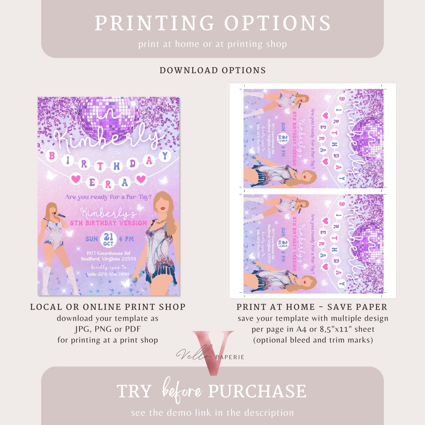 In My Birthday Era Birthday Invitation | Taylor Eras Music Birthday Invite | Swifti Custom Birthday Invite | Eras Tour Bday Version Instant