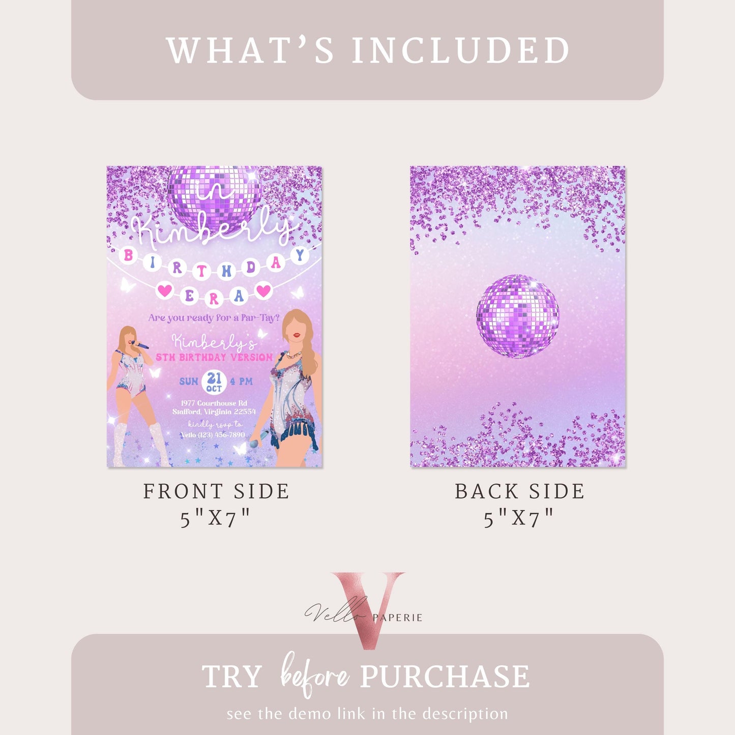 In My Birthday Era Birthday Invitation | Taylor Eras Music Birthday Invite | Swifti Custom Birthday Invite | Eras Tour Bday Version Instant