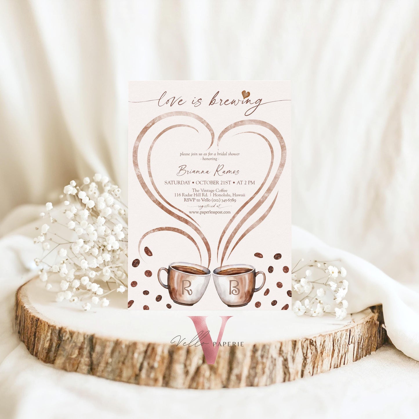 Love is Brewing Bridal Shower Invitation | Editable Coffee Bridal Shower Invite | Bridal Brunch Wedding Shower, Couple Shower, Coffee Lovers