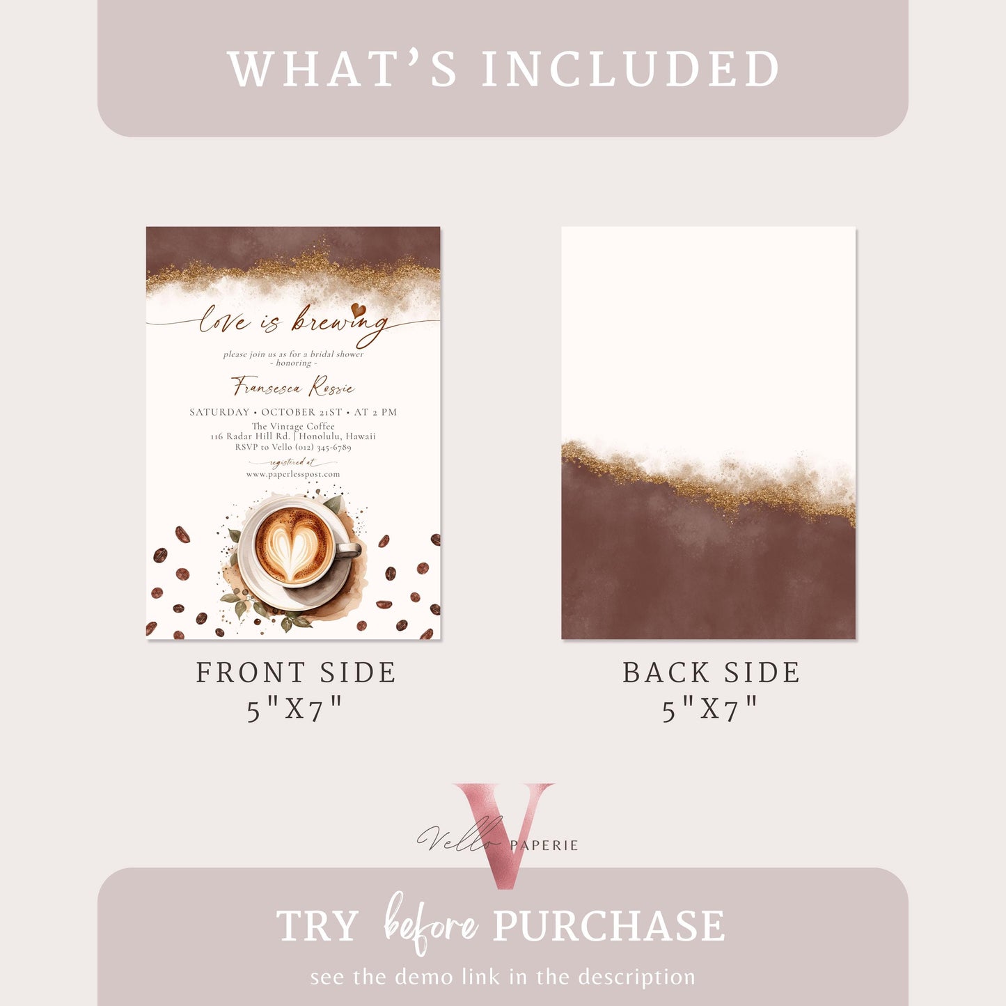 Love is Brewing Bridal Shower Invitation | Editable Coffee Bridal Shower Invite | Bridal Brunch Wedding Shower, Couple Shower, Coffee Lovers