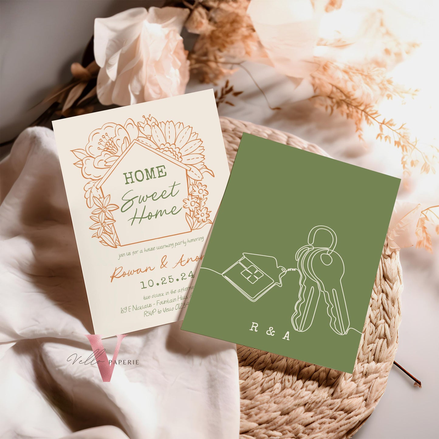 Full Editable Colors Handdrawn House Warming Invitation | Home Sweet Home Party Invite | Modern Minimalist New House Celebration Neutral