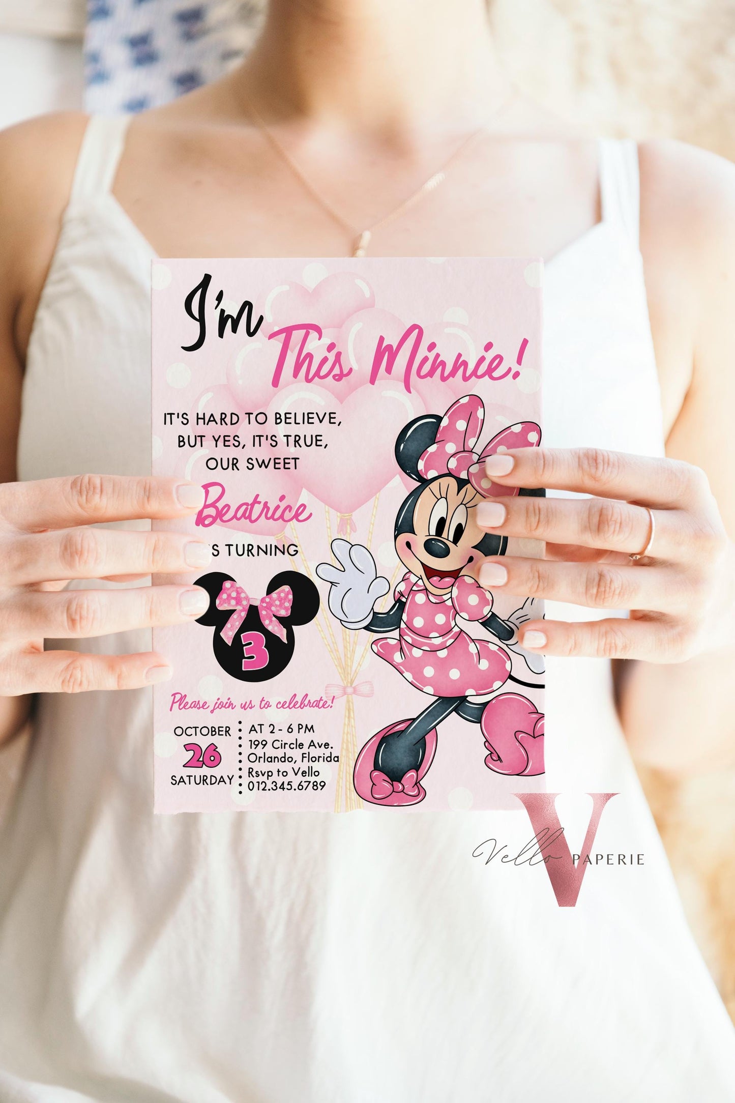 Self Editable Any Age Oh Toodlers Minnie Mouse Birthday Invitation, Light Pink Polka Dot Invite, Small Girl Birthday Party Instant MMB02
