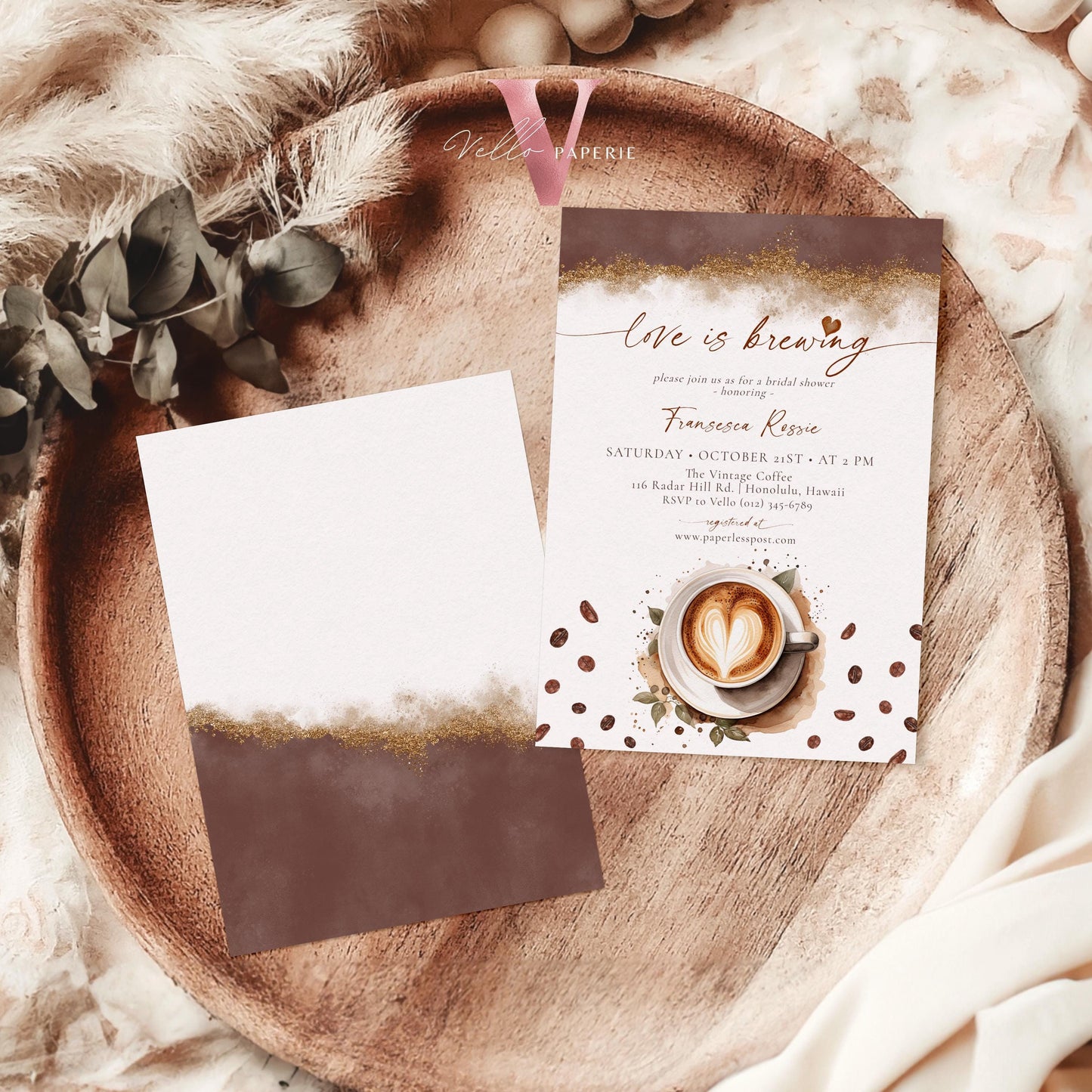 Love is Brewing Bridal Shower Invitation | Editable Coffee Bridal Shower Invite | Bridal Brunch Wedding Shower, Couple Shower, Coffee Lovers
