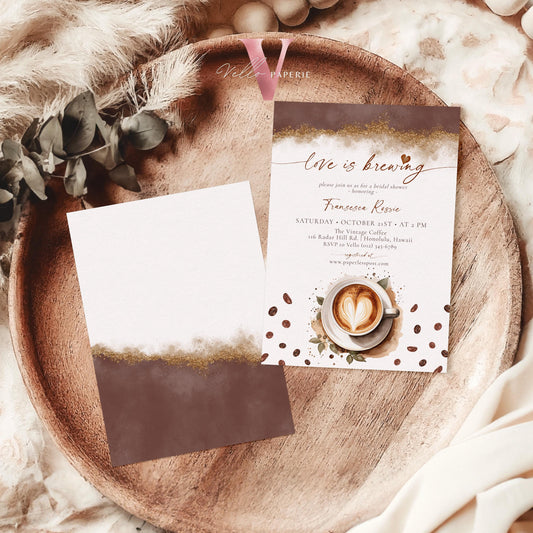 Love is Brewing Bridal Shower Invitation | Editable Coffee Bridal Shower Invite | Bridal Brunch Wedding Shower, Couple Shower, Coffee Lovers