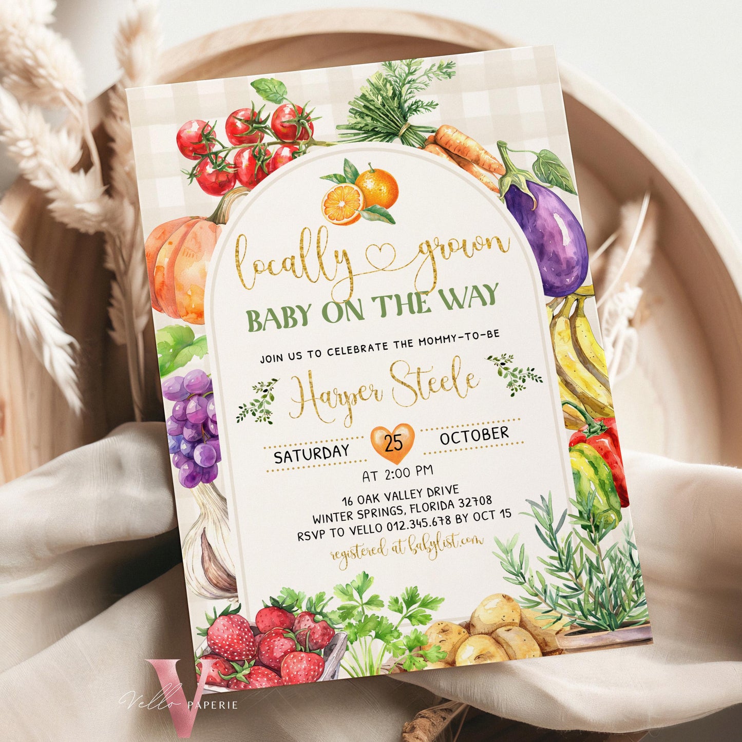 Books for Baby Diaper Raffle Bundle, Farmer's Market Baby Shower Invite | Locally Grown Baby Shower Invitation | Organic Baby Shower Instant