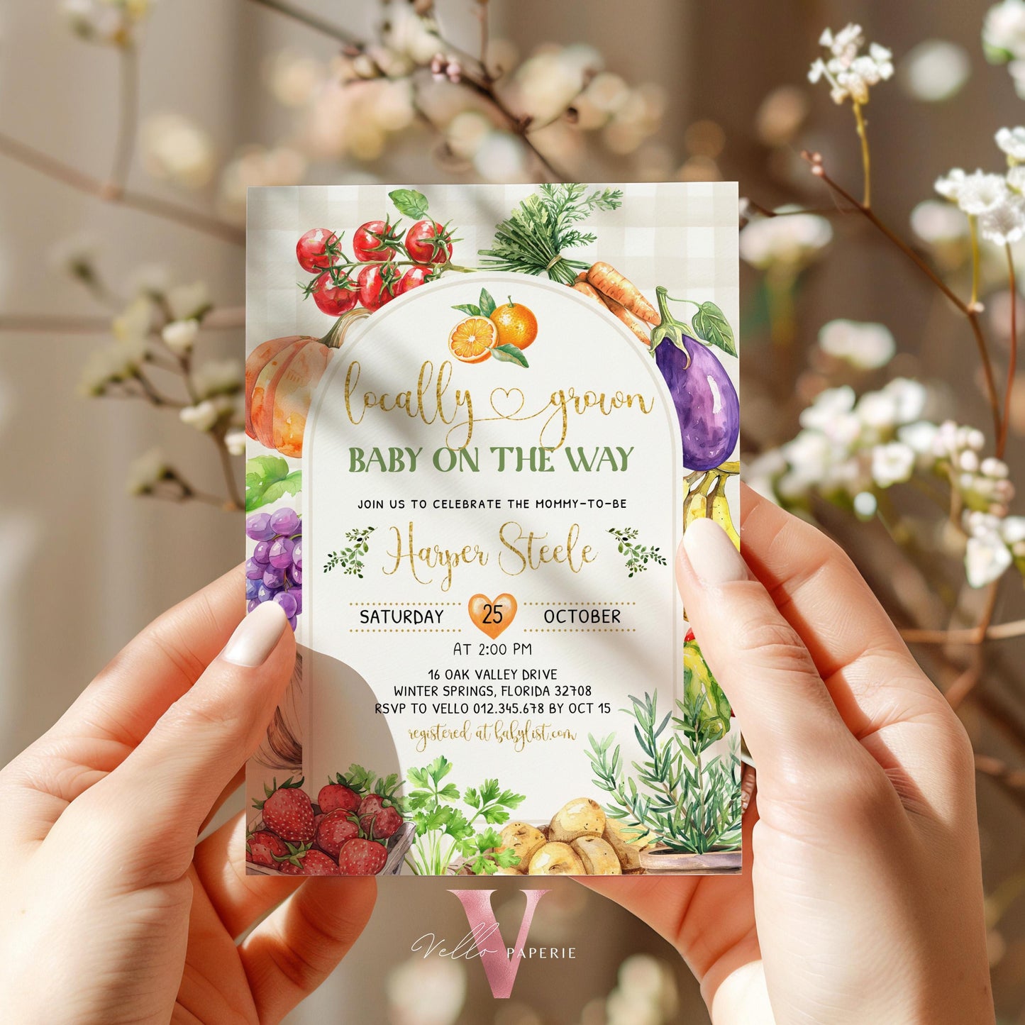 Books for Baby Diaper Raffle Bundle, Farmer's Market Baby Shower Invite | Locally Grown Baby Shower Invitation | Organic Baby Shower Instant