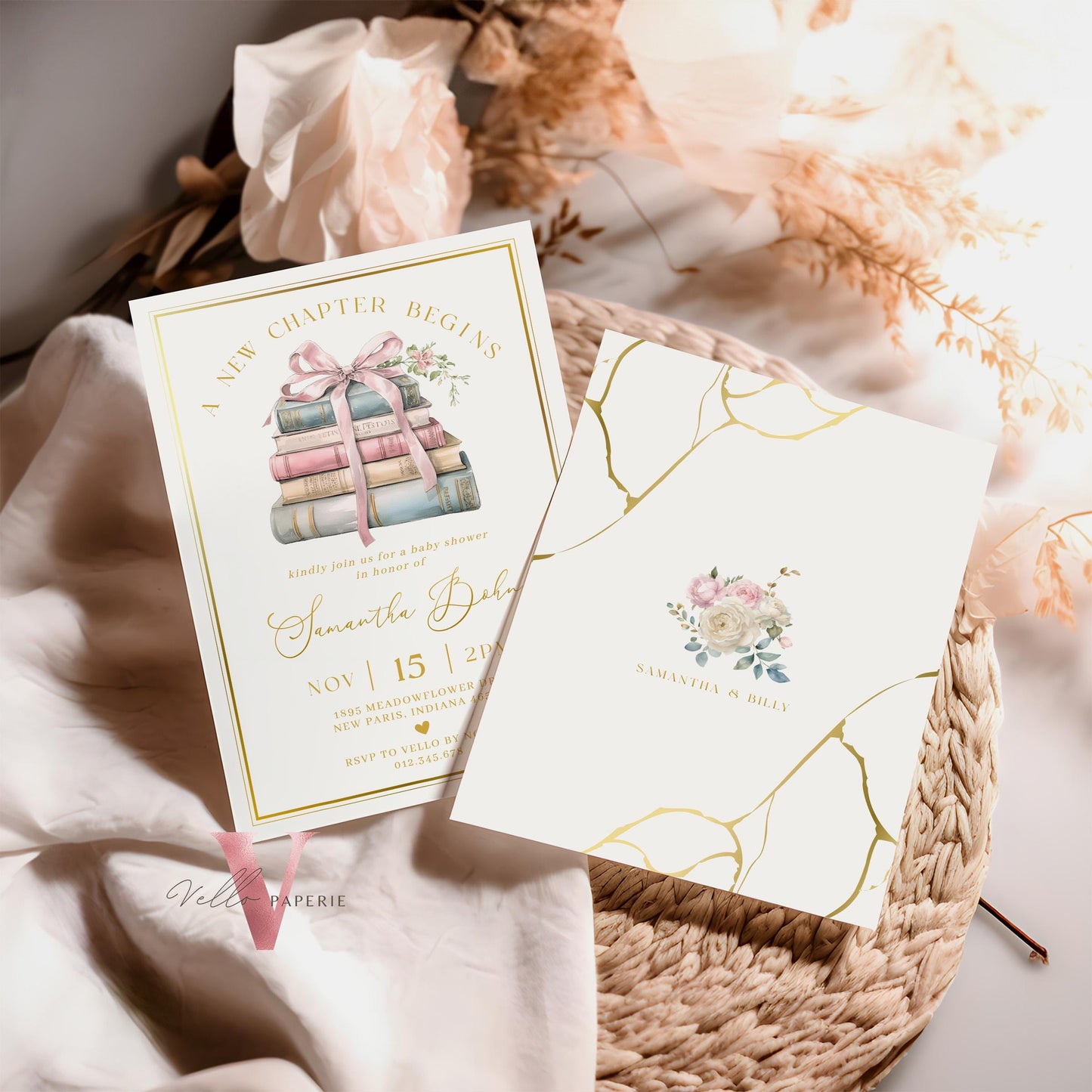 Free Diaper Raffle, Book, Thankyou Card | Storybook Baby Shower Invitation Bundle | New Chapter is About to Begin Book Baby Shower Invite