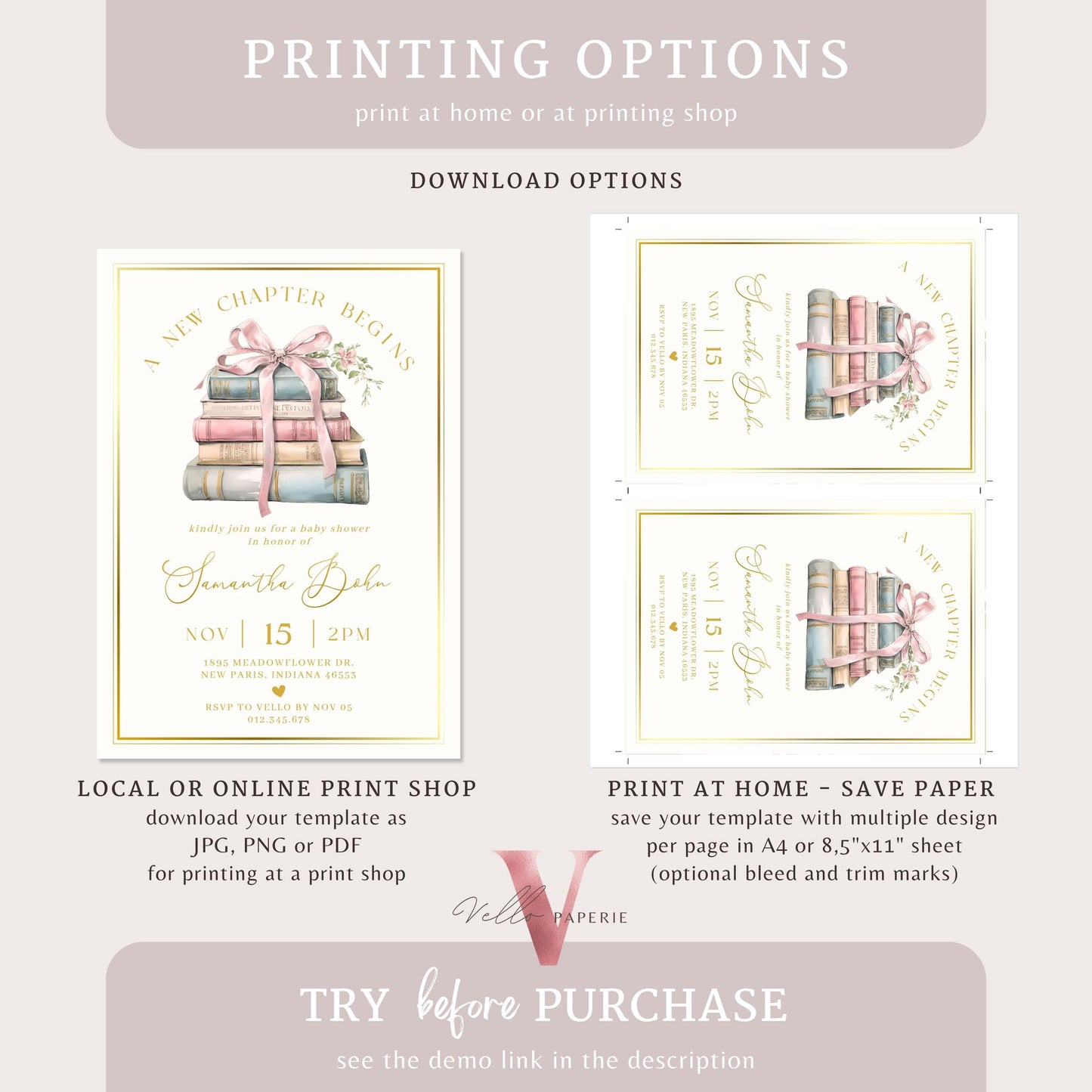 Free Diaper Raffle, Book, Thankyou Card | Storybook Baby Shower Invitation Bundle | New Chapter is About to Begin Book Baby Shower Invite
