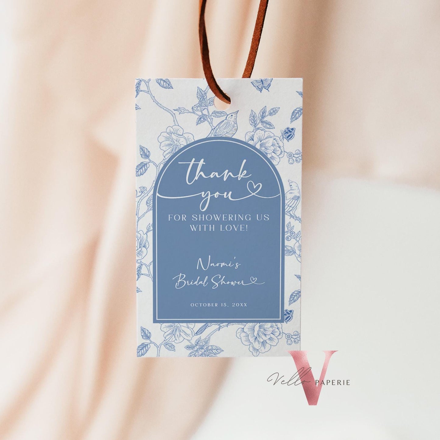 Something Blue before I DO Bridal Shower Party Favor Tag | Blue Toile de Juoy Thankyou Card | Arch Vintage Blue Bride to Be Gift SBB01