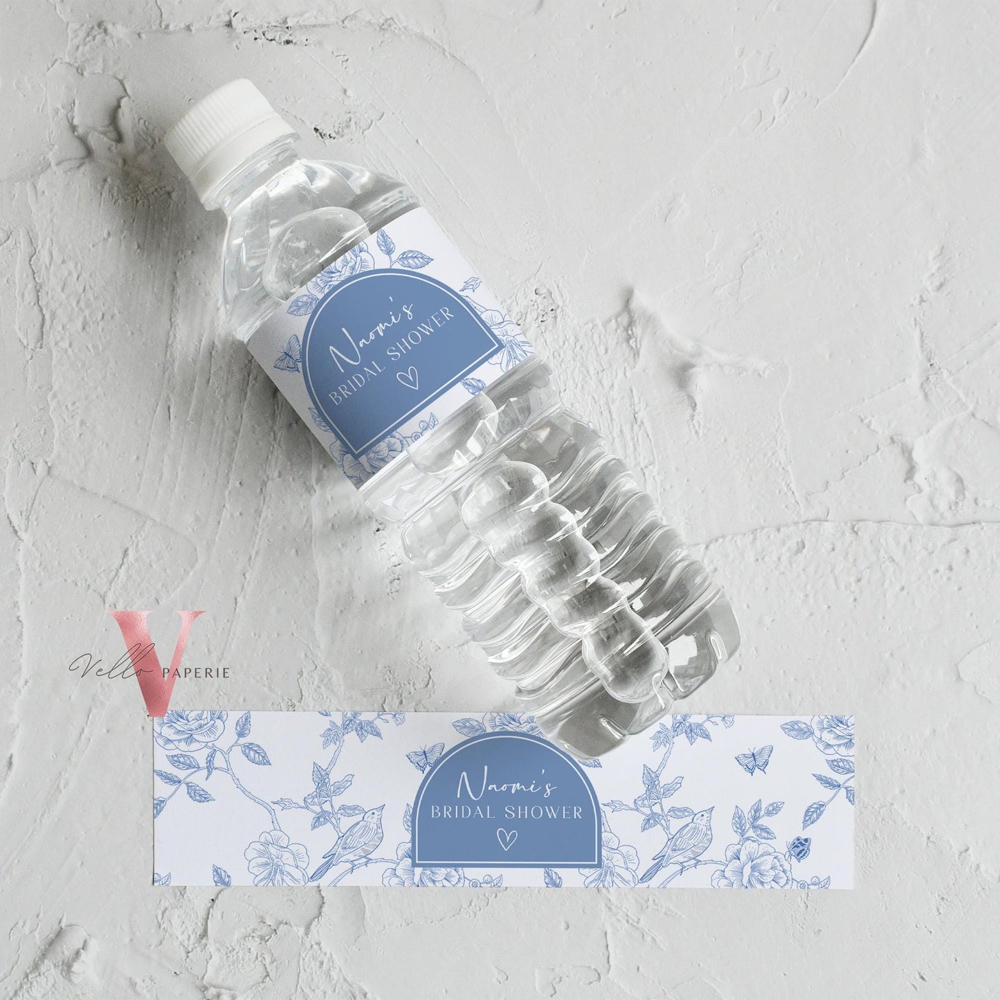 Something Blue before I DO Bridal Shower Water Bottle Label | Blue Toile de Juoy Flower Drink Label | Arc Vintage Blue Bride to Be SBB01