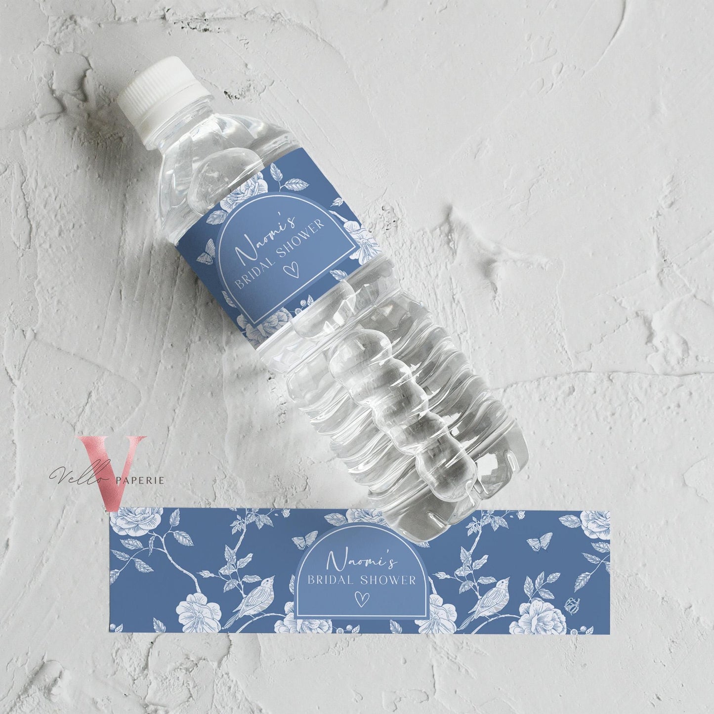 Something Blue before I DO Bridal Shower Water Bottle Label | Blue Toile de Juoy Flower Drink Label | Arc Vintage Blue Bride to Be SBB01