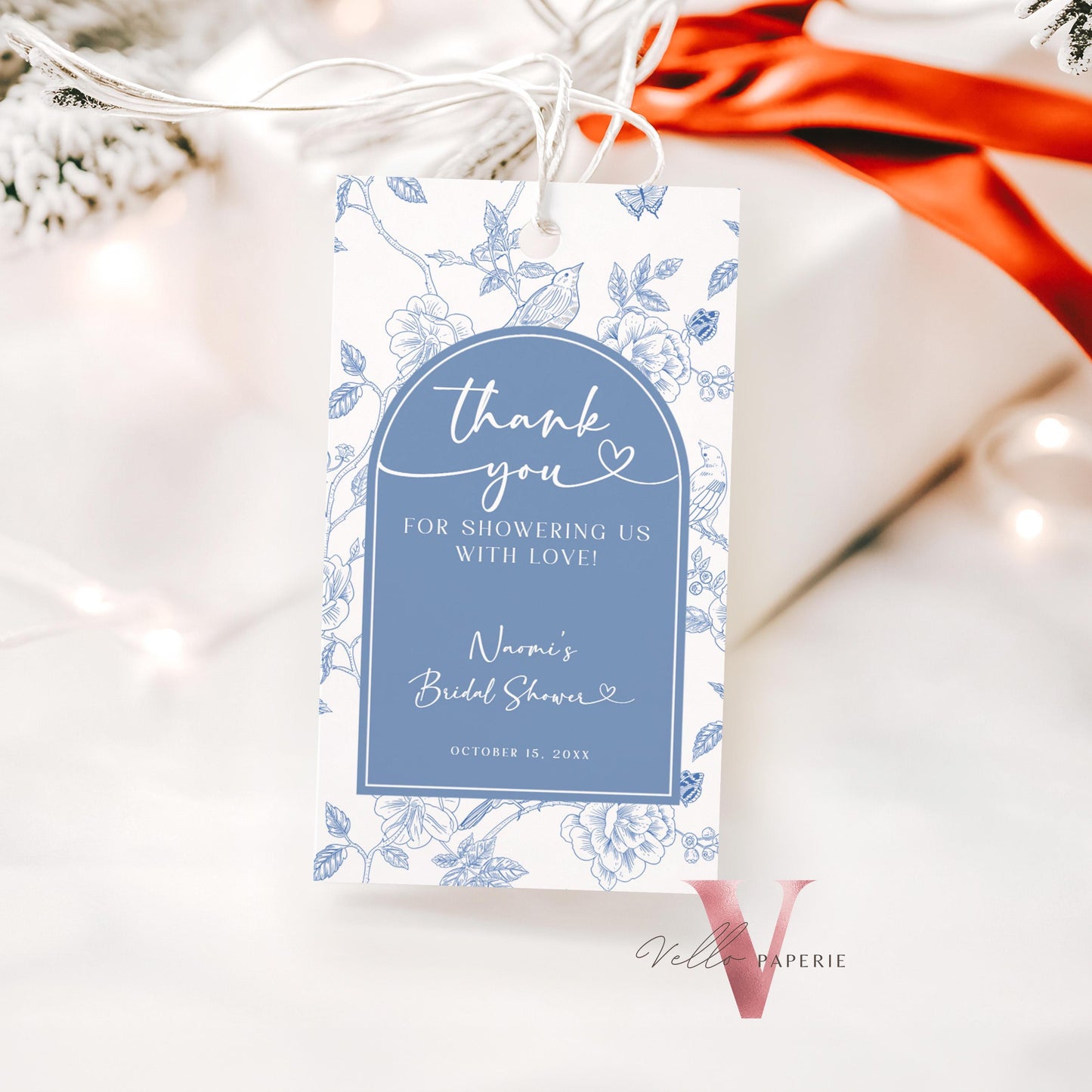 Something Blue before I DO Bridal Shower Party Favor Tag | Blue Toile de Juoy Thankyou Card | Arch Vintage Blue Bride to Be Gift SBB01