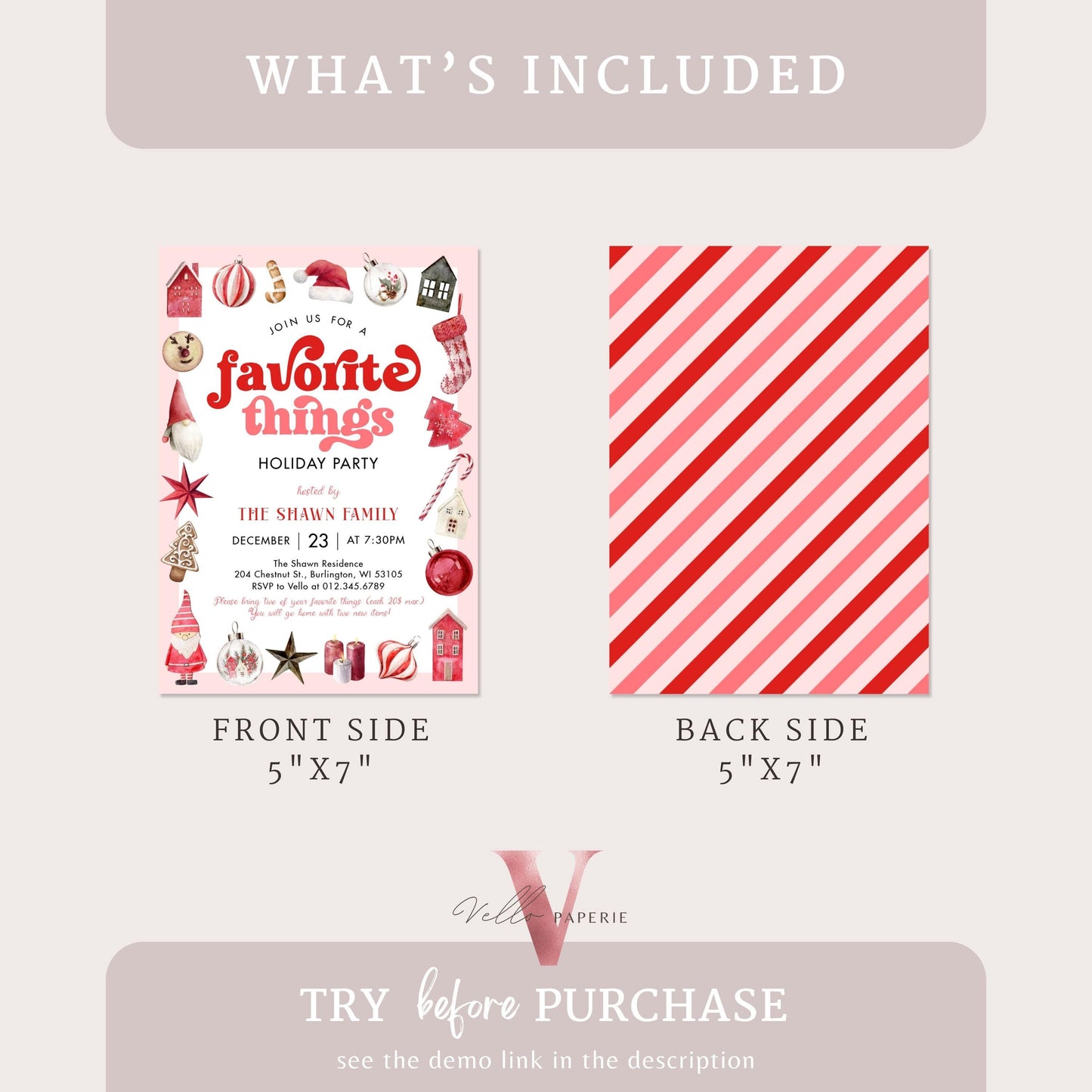 Editable Christmas Favorite Exchange Party Invitation | Merry Little Holiday Party Invite | Holiday Gift Exchange Christmas Friendsmas CHP01