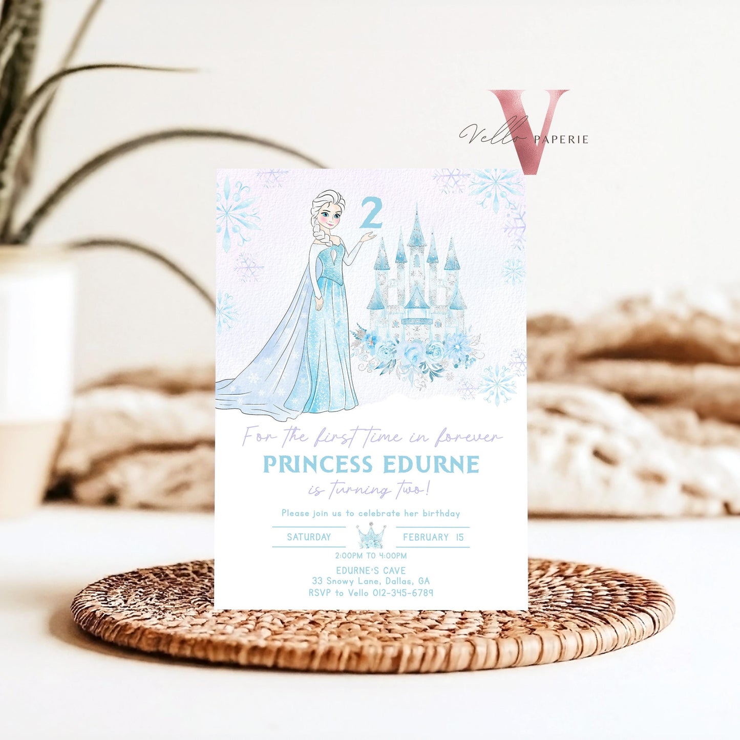 Winter Snow Frozen Invitation | ANY AGE Elsa Birthday Invite | Editable Printable FROZEN For the First Time in Forever Instant Template