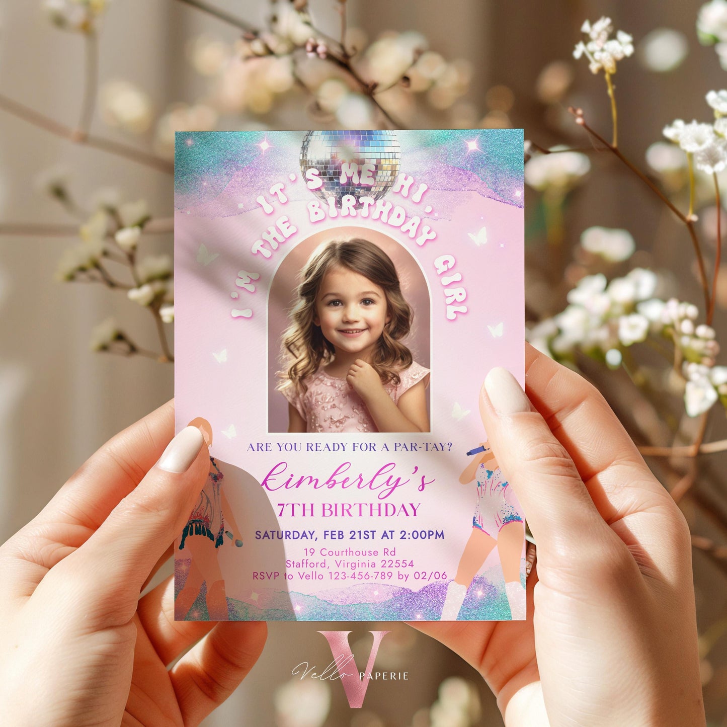 Editable Photo Music Tour Birthday Party Invitation | In My Birthday Era Invitation | Teen Eras Party | Pink Purple Blue Era Party TSP02