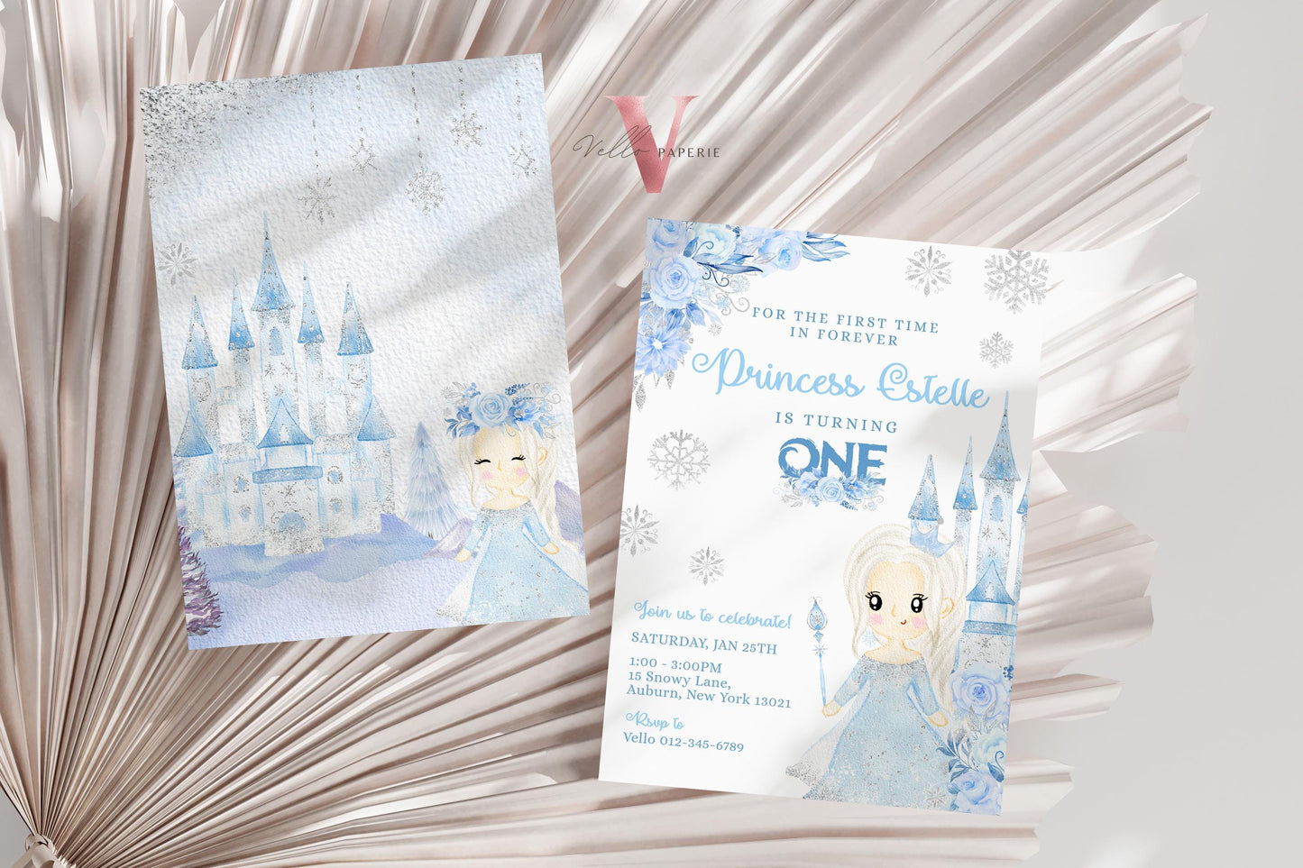 ANY AGE Birthday Frozen Birthday Party Invitation | For the First Time Watercolor Elsa Princess Birthday Invite | Winter Snow Princess